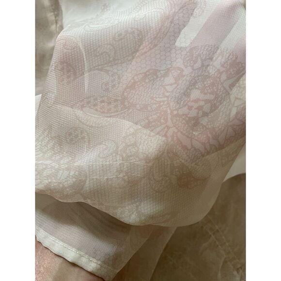 Women’s Pink Peach Chiffon 3/4 Sleeves Blouse Size L - Picture 7 of 8